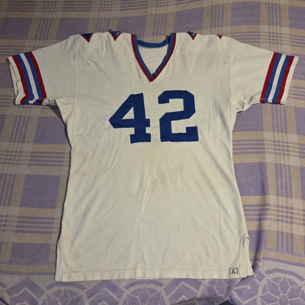 Vintage 1950s Powers Football Jersey Size 42 Thrashed Diamonds Durene USA
